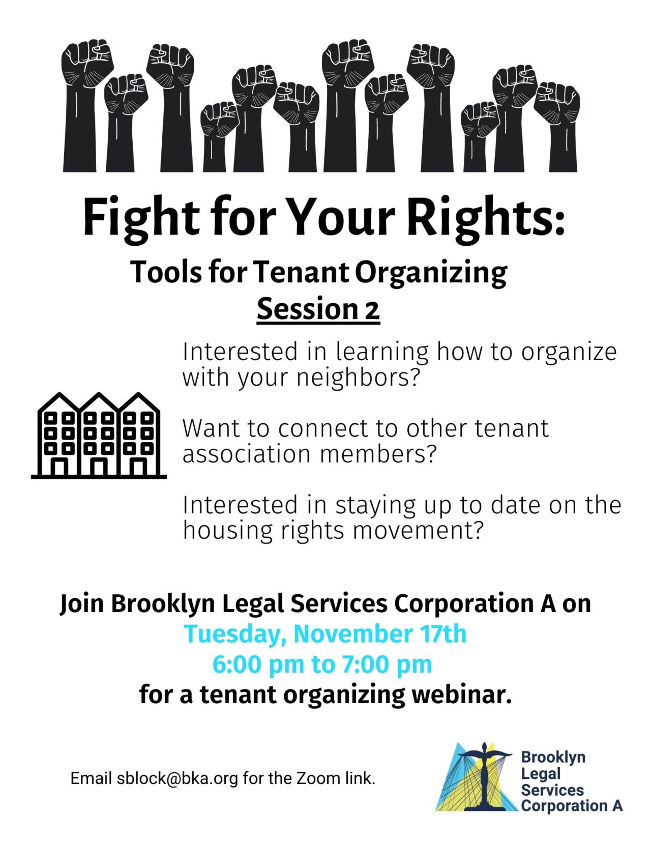 Image representation of Webinar: Fight for Your Rights: Tools for Tenant Organizing Session #2 - November 17th, 2020 at 6 pm