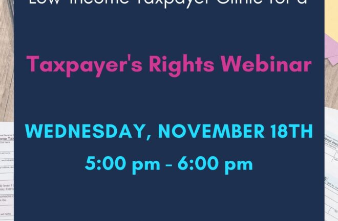 Webinar: Taxpayer's Rights - November 18th, 2020 at 5 pm