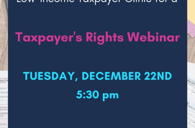 Webinar: Taxpayer’s Rights – December 22nd, 2020 at 5:30 pm